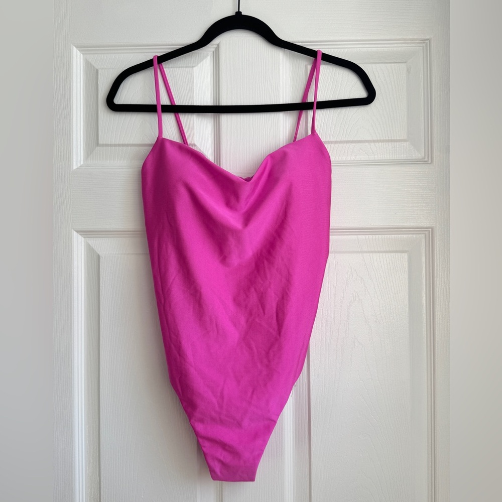Shade & Shore Barbie Pink One Piece Swimsuit, Size Medium - NWT - Picture 4 of 12